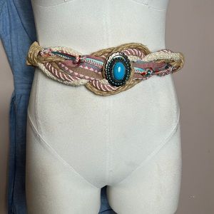 Vintage Rope Braided Belt with pendant